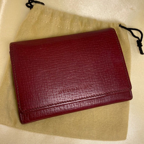 MENS BURBERRY Merlot Croco/LOGO Embossed Card Wallet🔥Like NEW🔥 - Picture 10 of 12